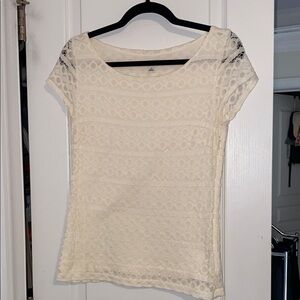 Banana Republic Cream Lace Blouse